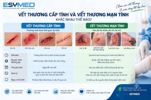 Vết thương cấp tính và vết thương mạn tính khác nhau thế nào?