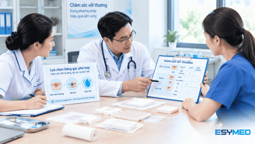 Chọn băng gạc theo nền vết thương, độ sâu và dịch tiết: Ma trận 3 yếu tố
